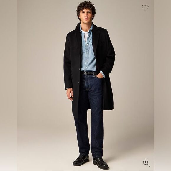 NWT $498 J CREW Rivington topcoat in Italian wool cashmere blend in black - Picture 4 of 13